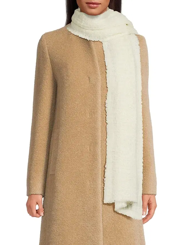 FALIERO SARTI Women's Manon Plaid Wool-Blend Scarf - Cream