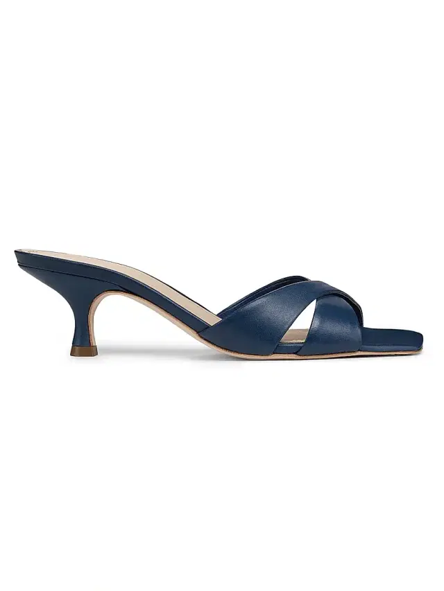 22élevé Women's 55MM Leather Sandals - Blue - Size 10.5