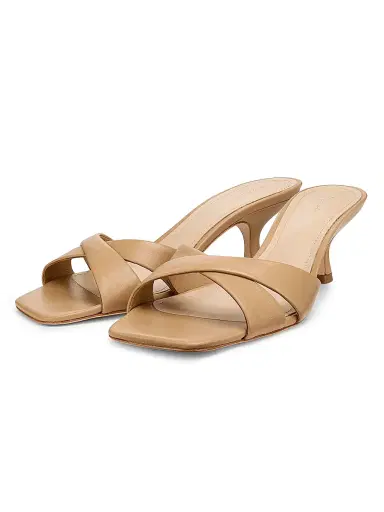 22élevé Women's 55MM Leather Sandals - Gold Leaf - Size 12 | Thumbnail 2