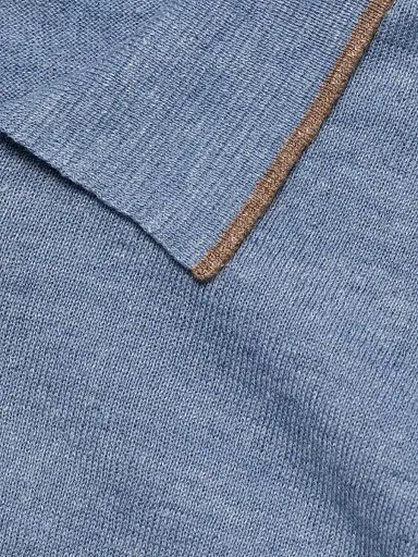 Saks Fifth Avenue Men's COLLECTION Tipped Linen-Cotton Knit Polo Shirt - Azzurro - Size XXL | Thumbnail 7 Saks Fifth Avenue Men's COLLECTION Tipped Linen-Cotton Knit Polo Shirt - Azzurro - Size XXL | Thumbnail 7