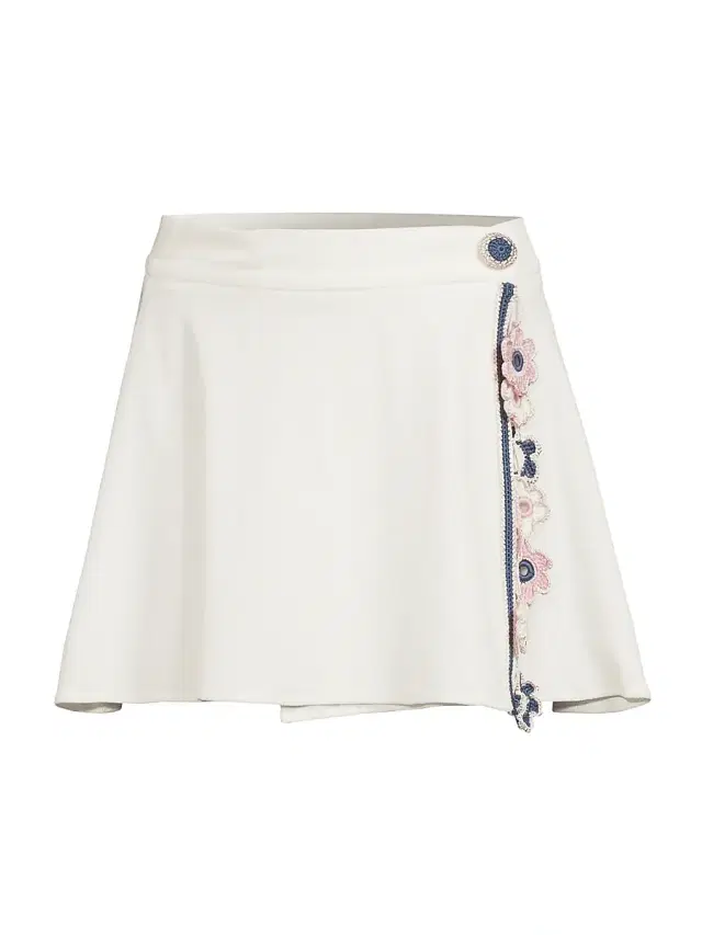 My Beachy Side Women's Peony Lace-Trim Terry Miniskirt -