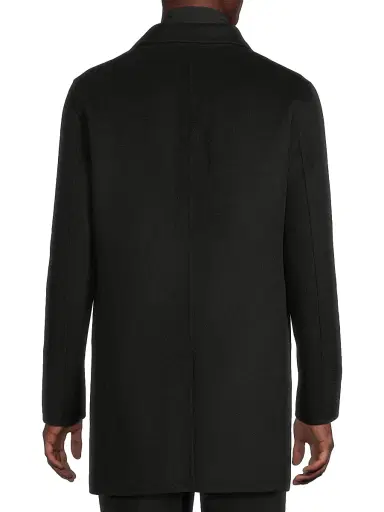 Paltò Men's Alfredo Wool Layered Car Coat - Black | Thumbnail 5 Paltò Men's Alfredo Wool Layered Car Coat - Black | Thumbnail 5