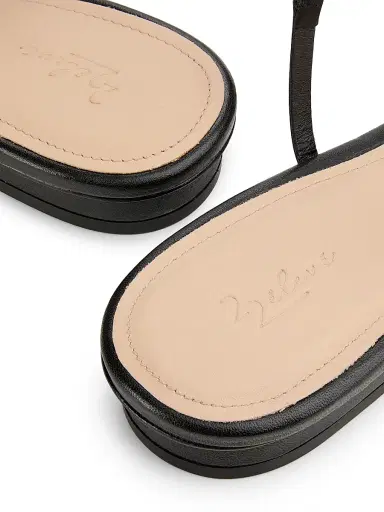 22élevé Women's Leather Ankle-Wrap Sandals - Black - Size 12 | Thumbnail 5