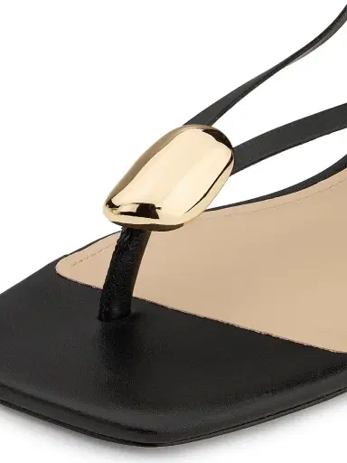 22élevé Women's Leather Ankle-Wrap Sandals - Black - Size 12 | Thumbnail 6