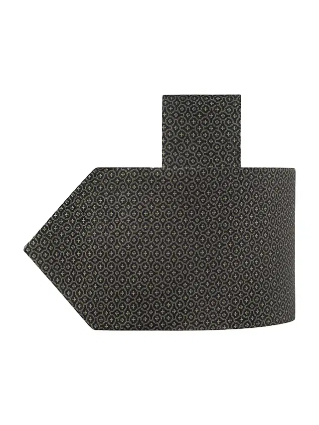 Men's Geometric Silk-Blend Tie - Black Green