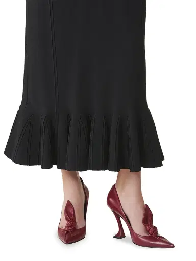 Lanvin Women's Midnight Step Leather Bow Pumps - Bacchus | Thumbnail 7