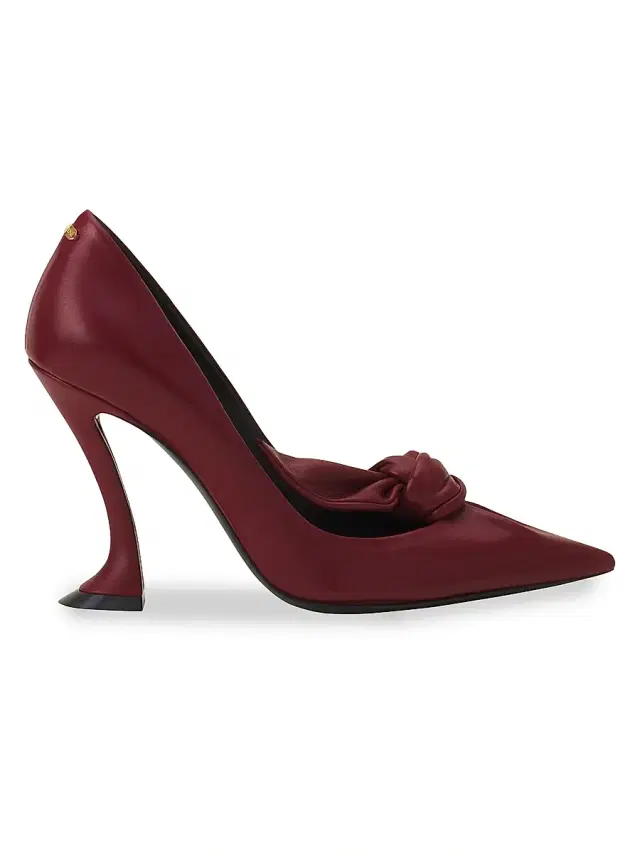 Lanvin Women's Midnight Step Leather Bow Pumps - Bacchus