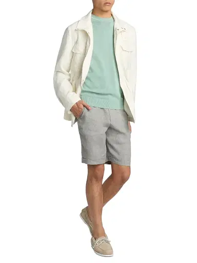 Saks Fifth Avenue Men's Garment-Dyed Crewneck Sweater - Mint Green - Size XXL | Thumbnail 2