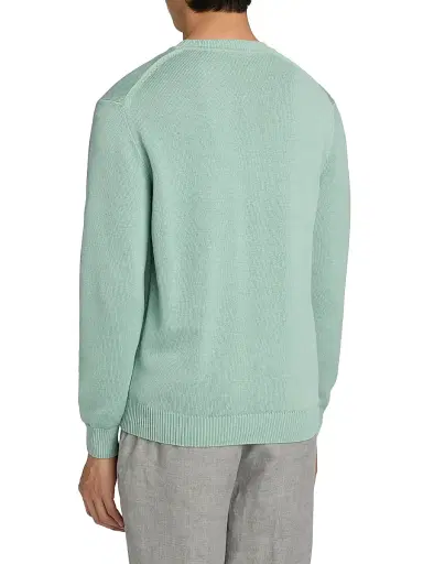 Saks Fifth Avenue Men's Garment-Dyed Crewneck Sweater - Mint Green - Size XXL | Thumbnail 5