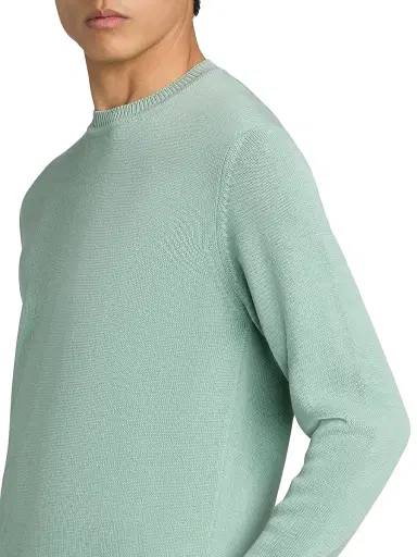 Saks Fifth Avenue Men's Garment-Dyed Crewneck Sweater - Mint Green - Size XXL | Thumbnail 6