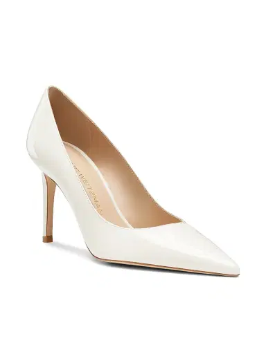 Stuart Weitzman Women's Stuart Power 85 75MM Patent Leather Pumps - Cream - Size 8 | Thumbnail 2 Stuart Weitzman Women's Stuart Power 85 75MM Patent Leather Pumps - Cream - Size 8 | Thumbnail 2