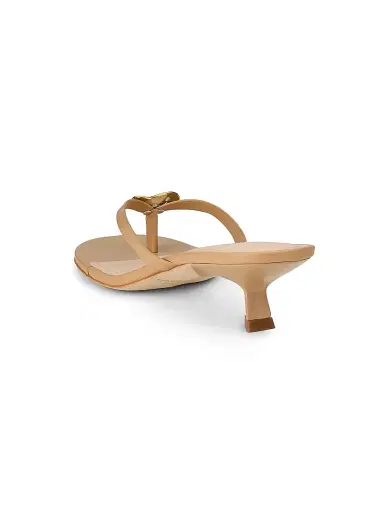 22élevé Women's 40MM Leather Kitten-Heel Sandals - Gold Leaf - Size 10.5 | Thumbnail 3