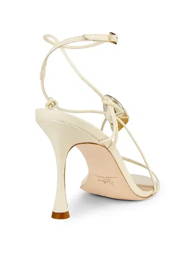 22élevé Women's 90MM Leather Sandals - Canolli Cream | Thumbnail 3