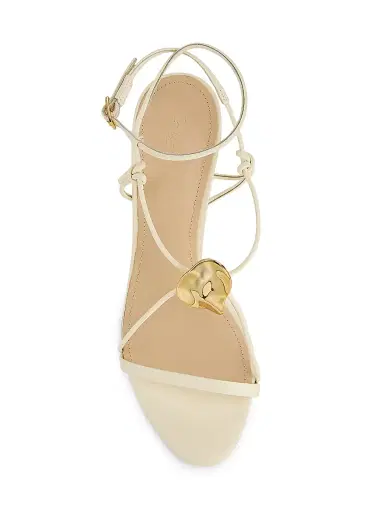 22élevé Women's 90MM Leather Sandals - Canolli Cream | Thumbnail 4
