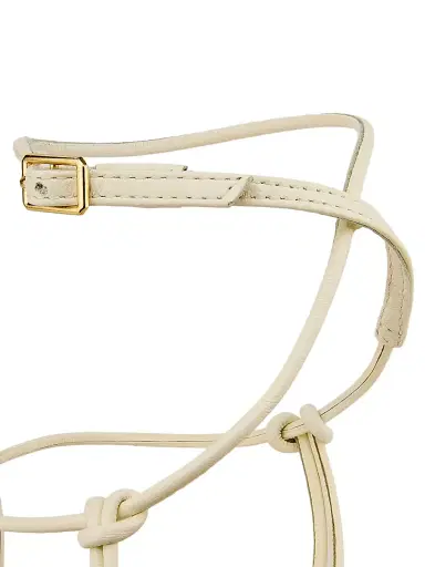 22élevé Women's 90MM Leather Sandals - Canolli Cream | Thumbnail 5
