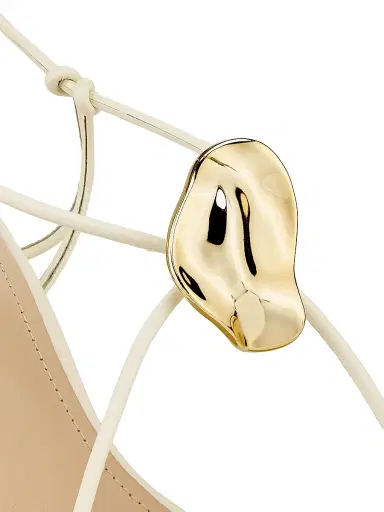 22élevé Women's 90MM Leather Sandals - Canolli Cream | Thumbnail 6