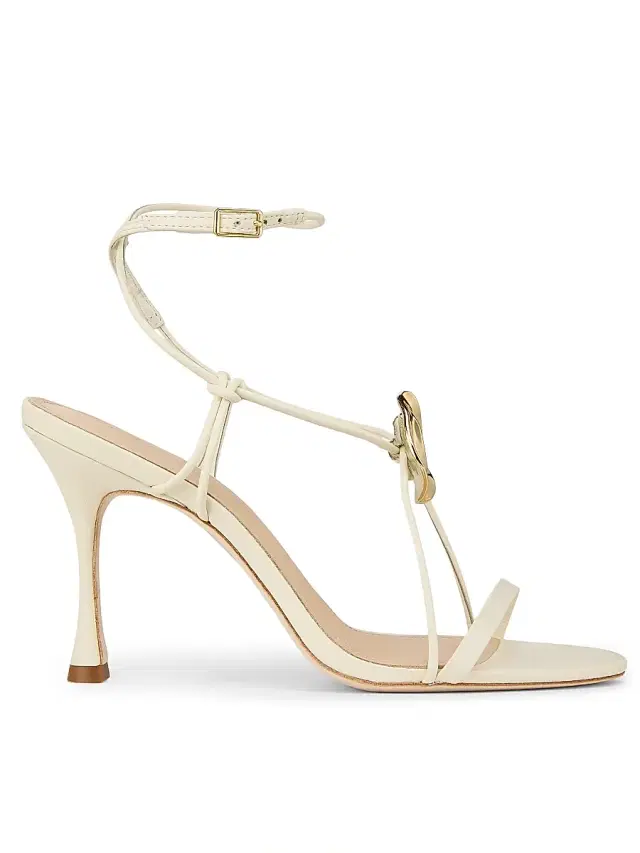 22élevé Women's 90MM Leather Sandals - Canolli Cream