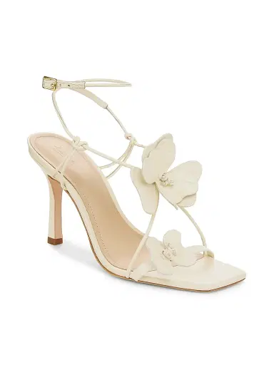 22élevé Women's 90MM Flower-Accent Leather Sandals - Canolli Cream - Size 12 | Thumbnail 2