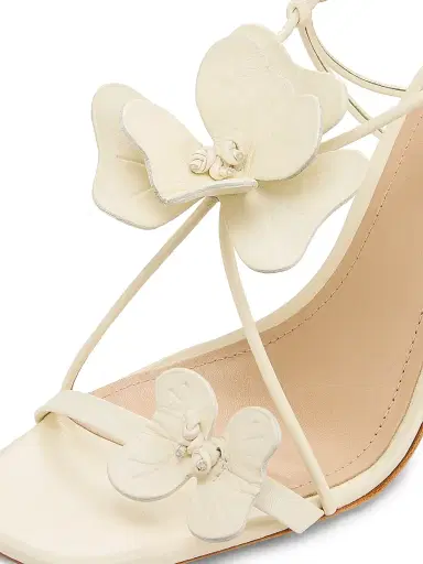 22élevé Women's 90MM Flower-Accent Leather Sandals - Canolli Cream - Size 12 | Thumbnail 7