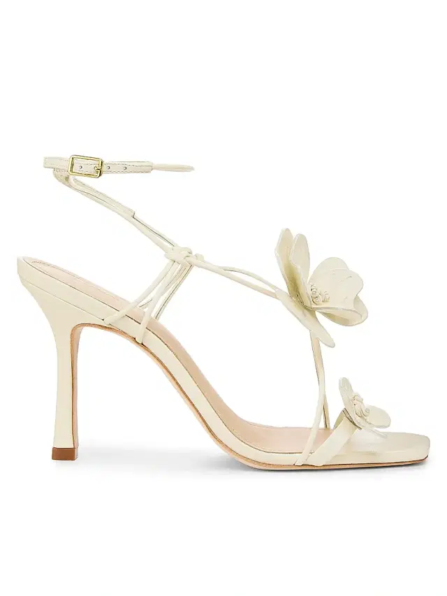 22élevé Women's 90MM Flower-Accent Leather Sandals - Canolli Cream