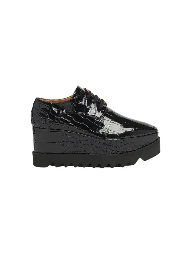 Stella McCartney Women's Elyse 80MM Croc-Embossed Patent Platform Derbys - Black