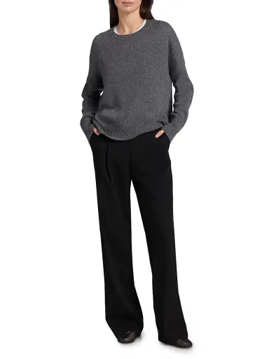 Lisa Yang Women's Mila Cashmere Relaxed-Fit Sweater - Graphite - Size Small | Thumbnail 2