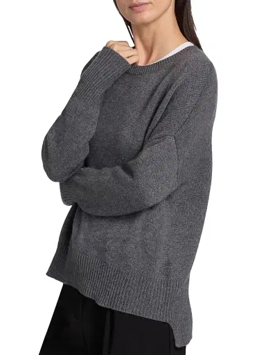 Lisa Yang Women's Mila Cashmere Relaxed-Fit Sweater - Graphite - Size Small | Thumbnail 6