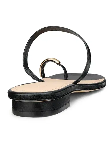 22élevé Women's Leather Toe Ring Sandals - Black - Size 11 | Thumbnail 3