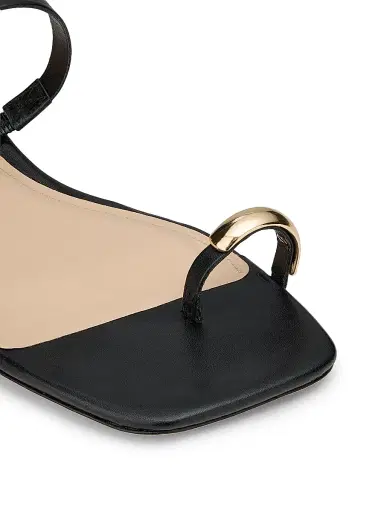 22élevé Women's Leather Toe Ring Sandals - Black - Size 11 | Thumbnail 5