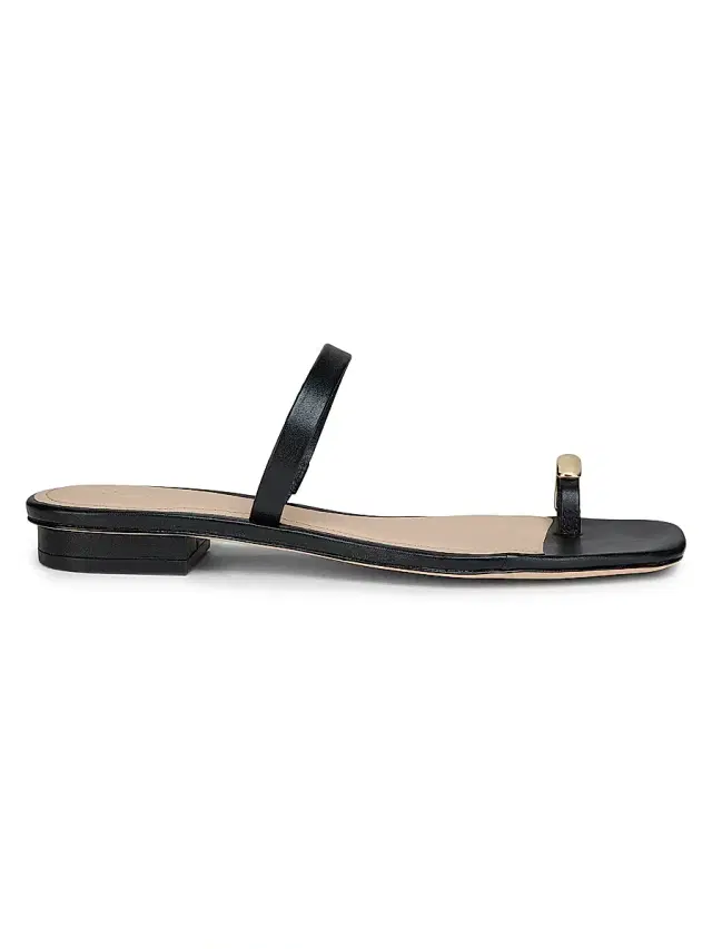 22élevé Women's Leather Toe Ring Sandals - Black
