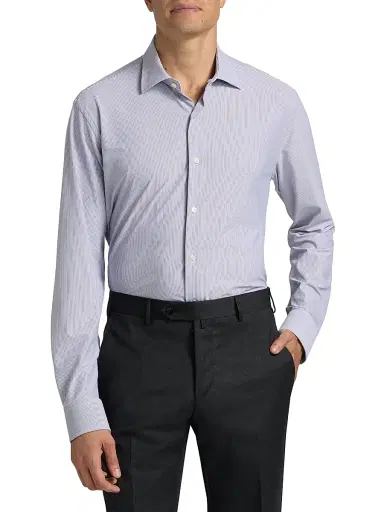 Saks Fifth Avenue Men's COLLECTION Vertical Mini-Striped Button-Front Shirt | Thumbnail 3 Saks Fifth Avenue Men's COLLECTION Vertical Mini-Striped Button-Front Shirt | Thumbnail 3