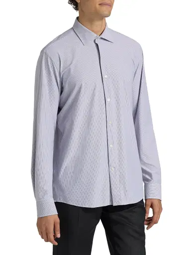 Saks Fifth Avenue Men's COLLECTION Vertical Mini-Striped Button-Front Shirt | Thumbnail 4 Saks Fifth Avenue Men's COLLECTION Vertical Mini-Striped Button-Front Shirt | Thumbnail 4