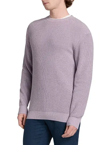 Saks Fifth Avenue Men's Garment-Dyed Ribbed Sweater - Purple - Size XXL | Thumbnail 4