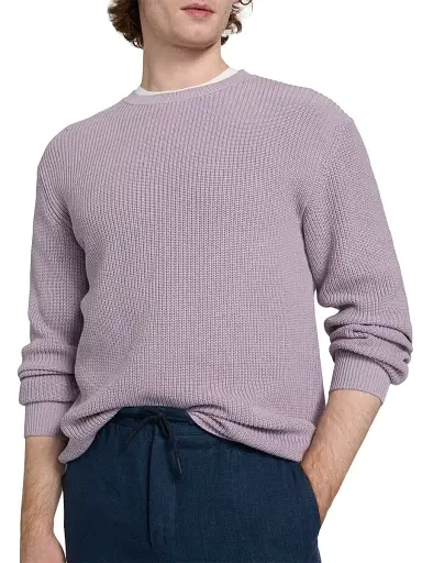 Saks Fifth Avenue Men's Garment-Dyed Ribbed Sweater - Purple - Size XXL | Thumbnail 6