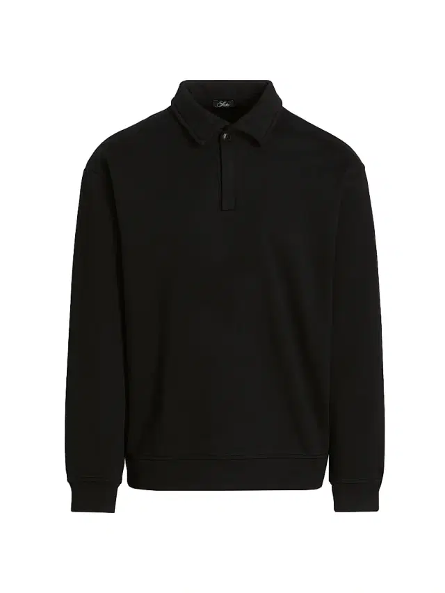 Men's Foundation Johnny-Collar Fleece Polo Shirt - Black - Size XXL Men's Foundation Johnny-Collar Fleece Polo Shirt - Black - Size XXL