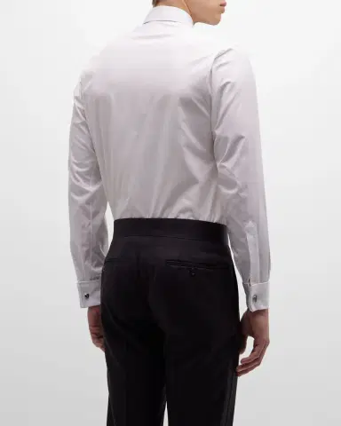 Charvet Men 's Pique-Bib French Cuff Dress Shirt | Thumbnail 4 Charvet Men 's Pique-Bib French Cuff Dress Shirt | Thumbnail 4