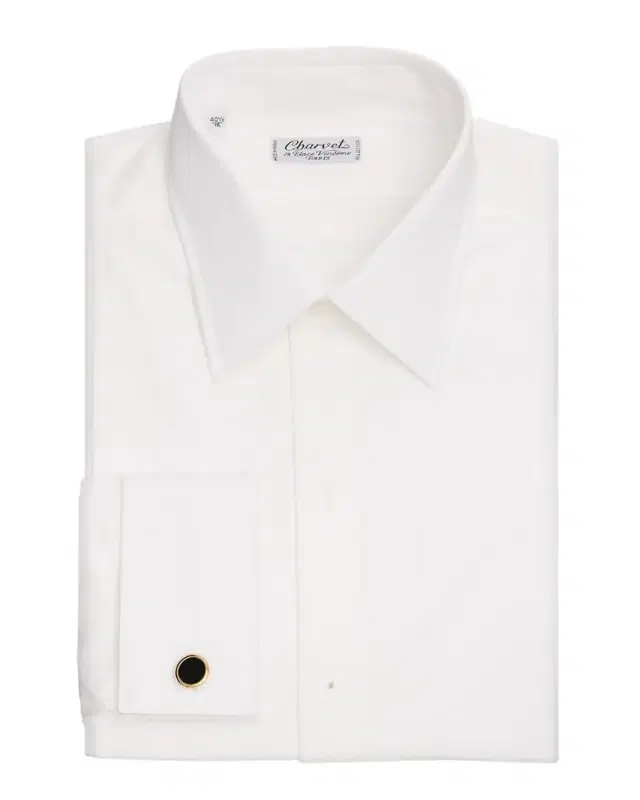 Men 's Pique-Bib French Cuff Dress Shirt