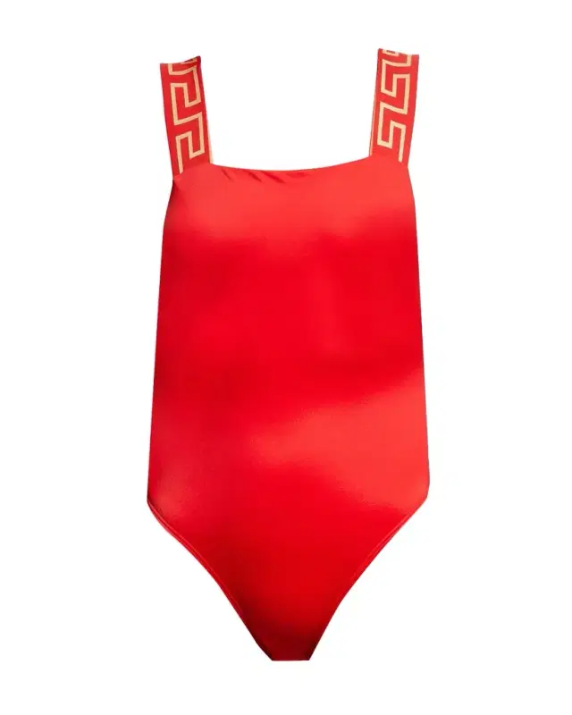 Square-Neck Greca-Strap One-Piece Swimsuit Square-Neck Greca-Strap One-Piece Swimsuit