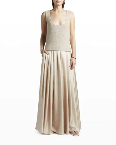 Giorgio Armani Silk Twill Maxi Skirt | Thumbnail 3