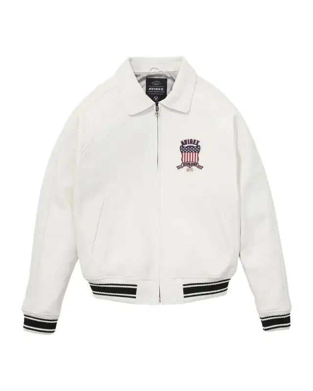 AVIREX Men 's Icon Logo Leather Bomber Jacket