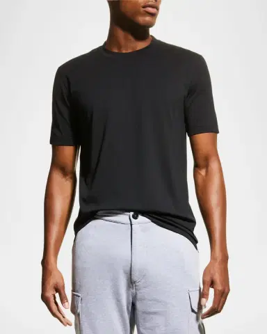 Brunello Cucinelli Men's Marled Crewneck T-Shirt | Thumbnail 3