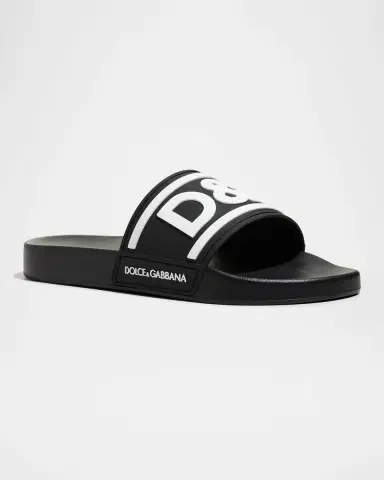 Dolce & Gabbana Men's Logo Pool Slides | Thumbnail 4 Dolce & Gabbana Men's Logo Pool Slides | Thumbnail 4