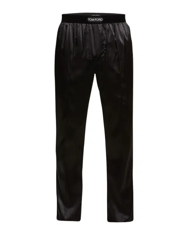 TOM FORD Men 's Silk Logo Pajama Pants