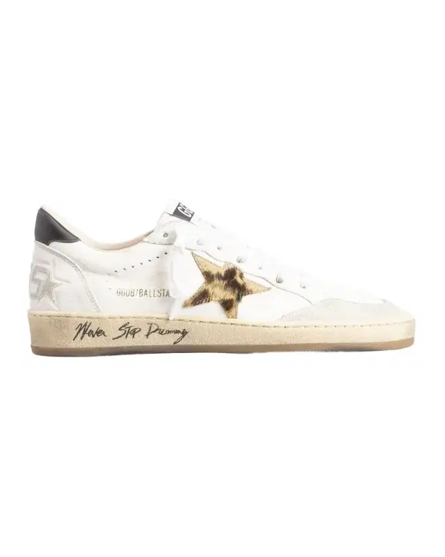 Golden Goose Ball Star Mixed Leather Low-Top Sneakers