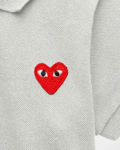 Comme des Garcons Kid's Heart Graphic Polo Shirt, Size -6 | Thumbnail 3