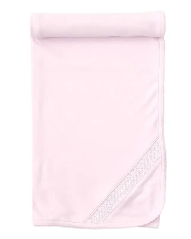 Kissy Kissy Girl 's Hand-Smocked Pima Cotton Baby Blanket