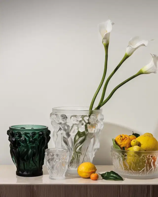 Lalique Clear Crystal Bacchantes Vase