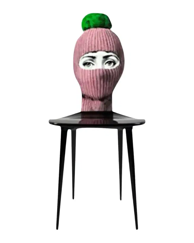 Fornasetti Chair Lux Gstaad Pink/Green Pompom
