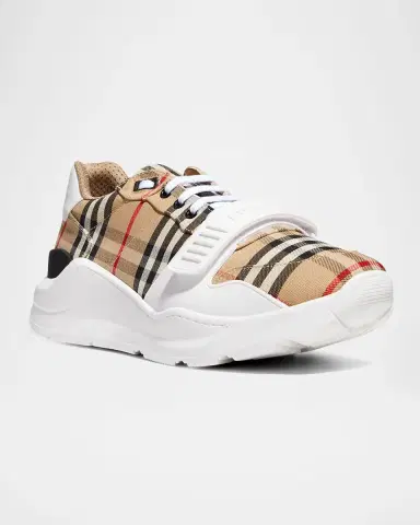 Burberry Men's Vintage Check Canvas Low-Top Sneakers | Thumbnail 4 Burberry Men's Vintage Check Canvas Low-Top Sneakers | Thumbnail 4