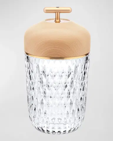 Saint Louis Crystal Folia Clear Woodbrushed Brass Finish Portable Lamp | Thumbnail 2 Saint Louis Crystal Folia Clear Woodbrushed Brass Finish Portable Lamp | Thumbnail 2